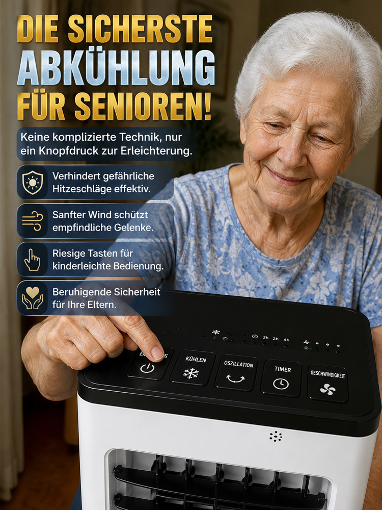 Mobile Eis-Klimaanlage mit 15L Doppel-Tank ❄️ 3-Sekunden Sofortkühlung auf 6°C | Kein Bohren, kein Schlauch, kein Kompressor