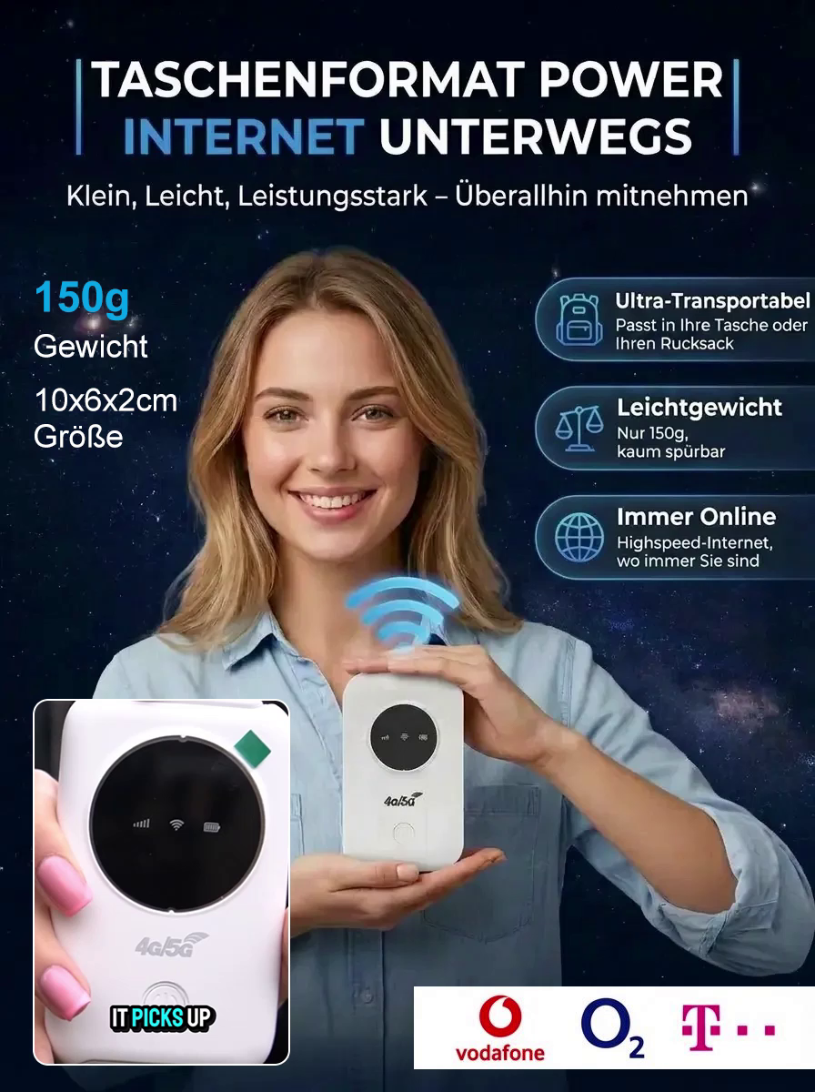🌐Keine monatlichen Gebühren, kein Vertrag. Nie wieder Grundgebühr bezahlen! Tragbares Satelliten-WLAN