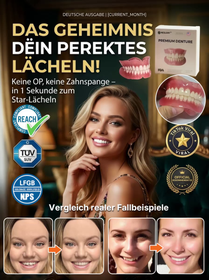 Vollprothesen in nur 3 Minuten! ✨ Perfekte Smile-Zahnprothese | Kein Zahnarzt, kein Kleber, keine Termine nötig 🏠