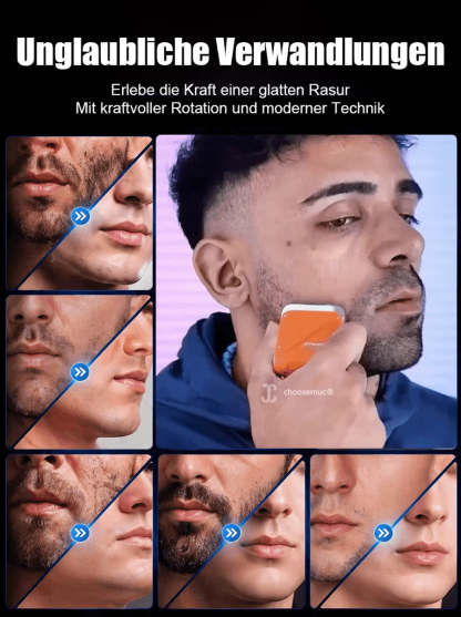 1 Sekunde – perfekt rasiert! Kein Schnitt, keine Verletzung – Perfekt für Bart, Achseln & Intimbereich ✨ Rotierender elektrischer Doppelklingen-Rasierer