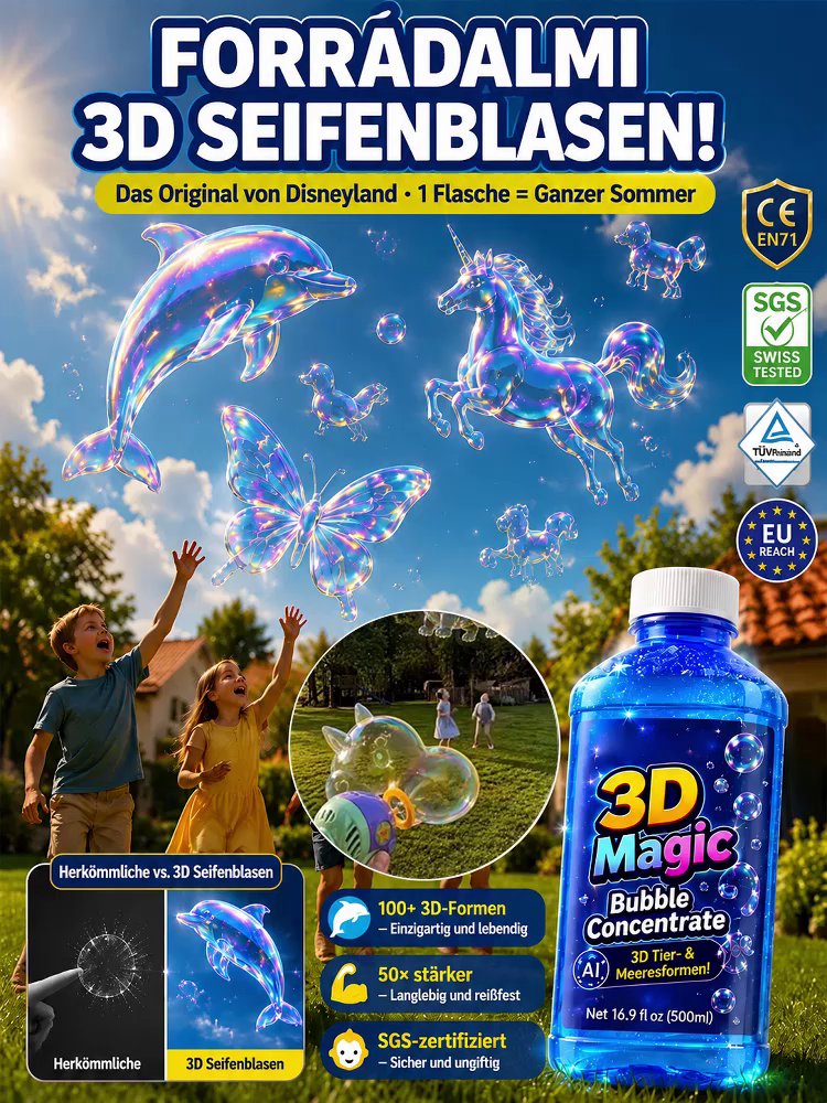 Topacme® Super 3D-Zauberblasen-Konzentrat – Tier- & Ozean-Fantasie-Motto