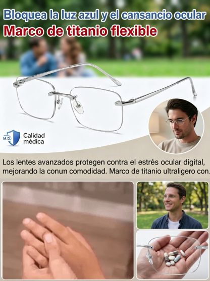 Schluss mit Brillenwechsel! [Für alle Altersgruppen geeignet] Rahmenlose, zoomfähige und farbwechselnde Lesebrille