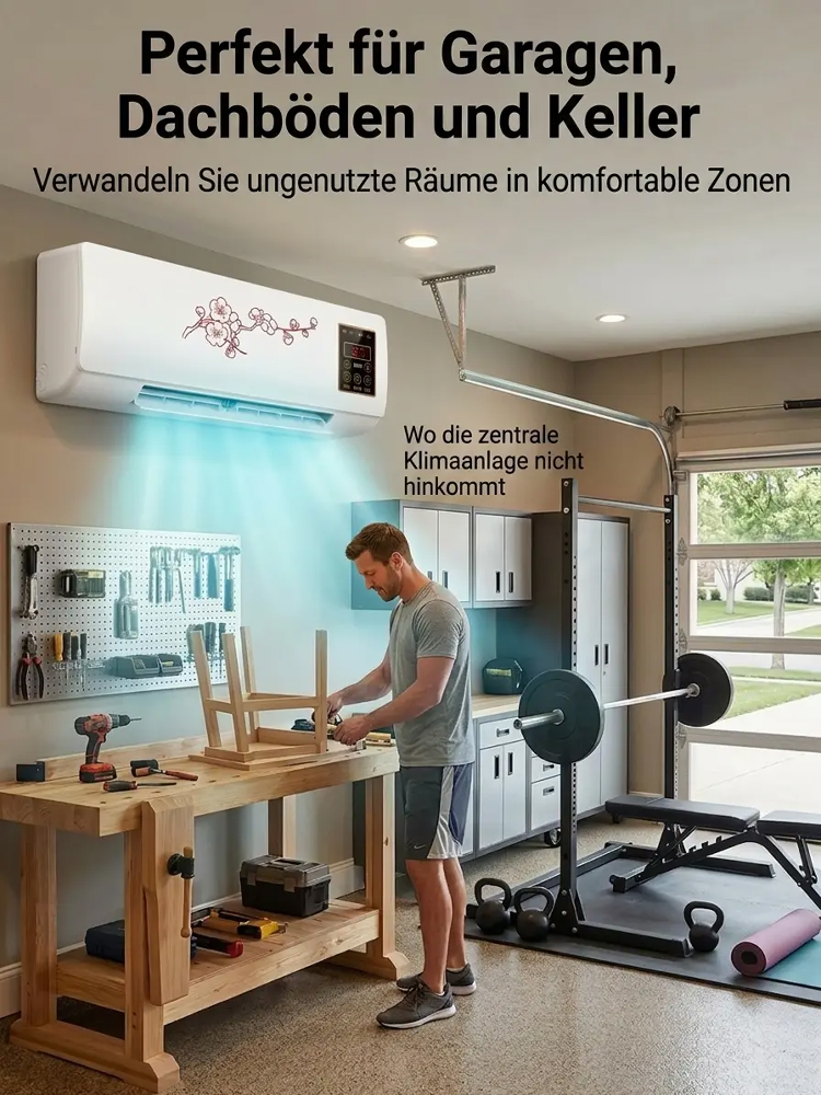 ❄️ Wand-Klimagerät – Kein Außengerät erforderlich 🏠 In 5 Minuten installiert - Ohne Bohren & Handwerker 🔥 Heizen & Kühlen in einem