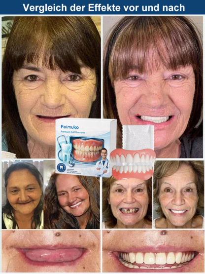 In 1 Min. perfekt sitzend | Ohne Kleber, Zahnarzt oder Termin!【Zahnarzt empfohlen】Anpassungsfähiges Zahnersatz-Set