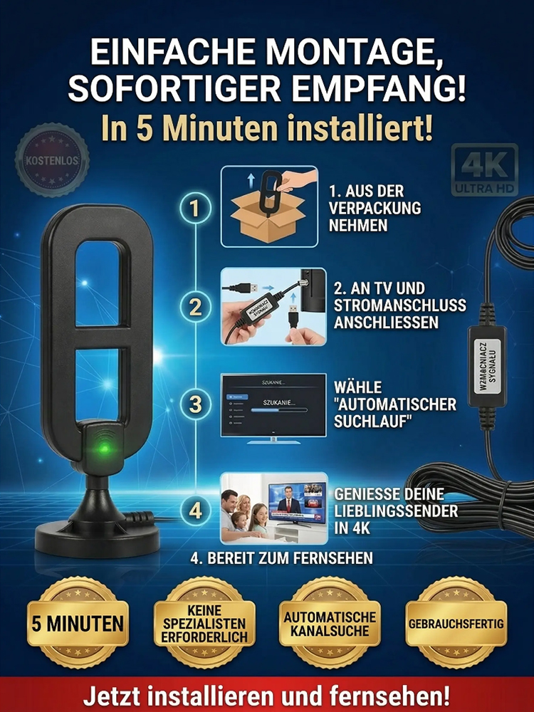 📺Gratis Fernsehen – ohne Abo, ohne Internet, ohne Reue! Digitaler Fernsehempfänger | Keine versteckten Kosten – lebenslang kostenlos fernsehen