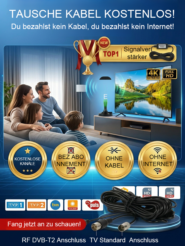 📺Gratis Fernsehen – ohne Abo, ohne Internet, ohne Reue! Digitaler Fernsehempfänger | Keine versteckten Kosten – lebenslang kostenlos fernsehen