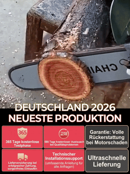 ⚡3-Sekunden-Kettensäge! Hochleistungs-Lithium-Ionen-Kettensäge mit extra langer Akkulaufzeit
