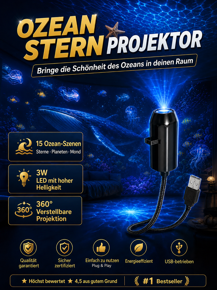 ✨Comauo™ – Ocean & Galaxy Projektor: Ultra-HD 3D-Projektionstechnik für dein Zuhause & Auto – in nur 1 Sekunde ein echtes Aquarium!