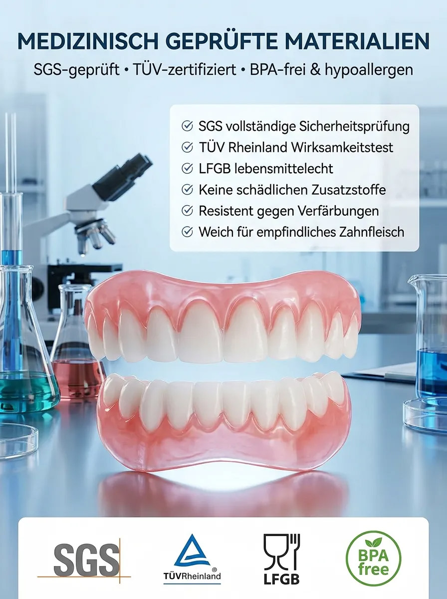 In 1 Min. perfekt sitzend | Ohne Kleber, Zahnarzt oder Termin!【Zahnarzt empfohlen】Anpassungsfähiges Zahnersatz-Set