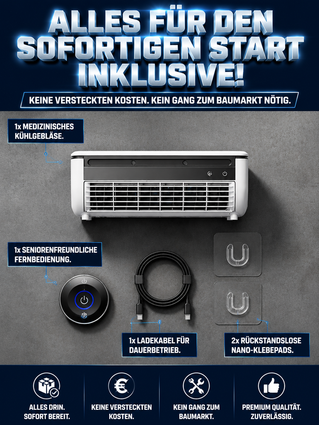⚡ Keine Installation, Sofortstart!【Mobil einsetzbar】Fraunhofer Institut Edition 4-in-1 Multifunktions-Klimaregler
