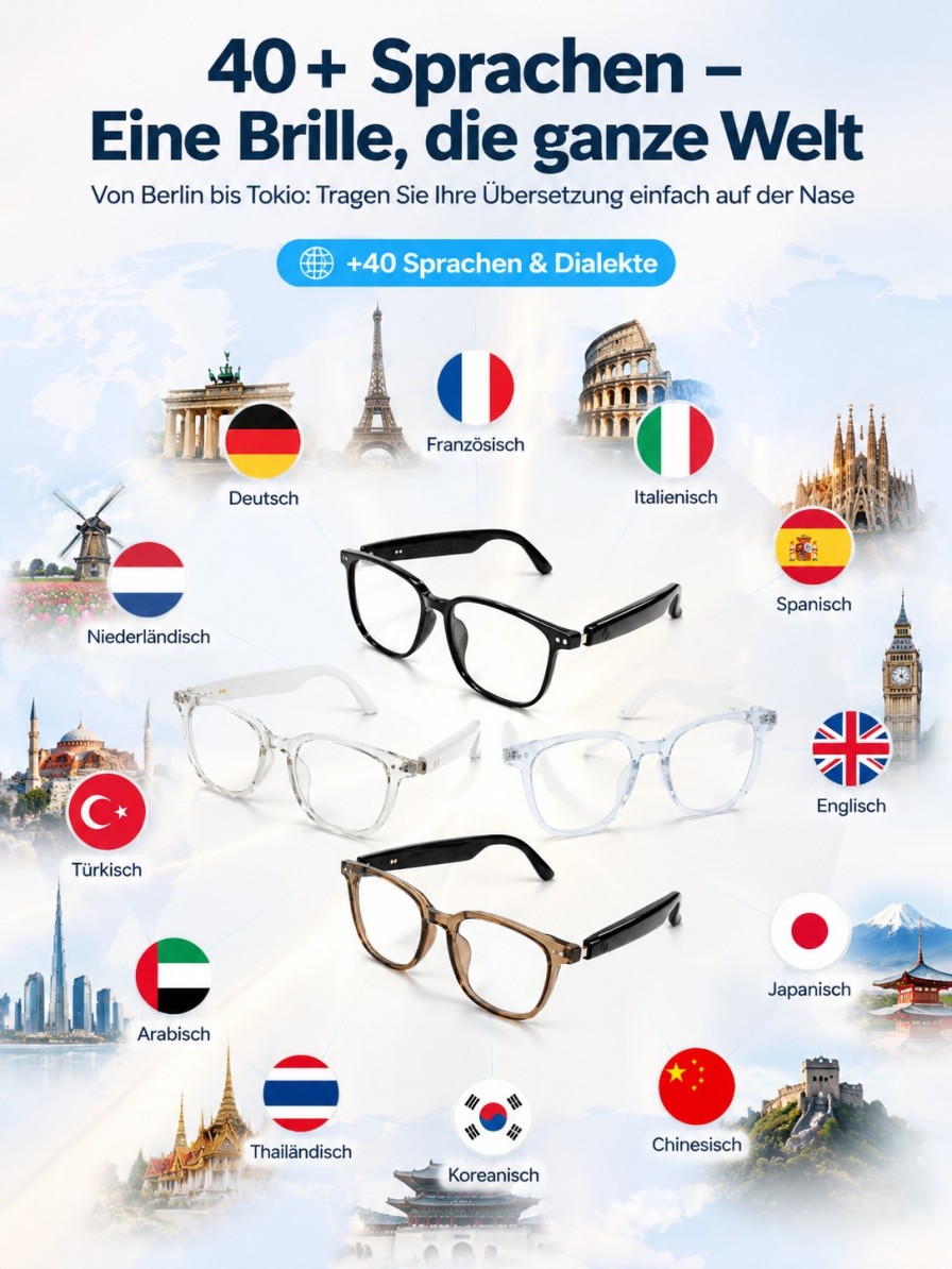 Intelligent anpassbare Farbwechsel-AI-Brille: Echtzeit-KI-Übersetzung, AR-Navigation & 4K-Kamera aus Kohlefaser