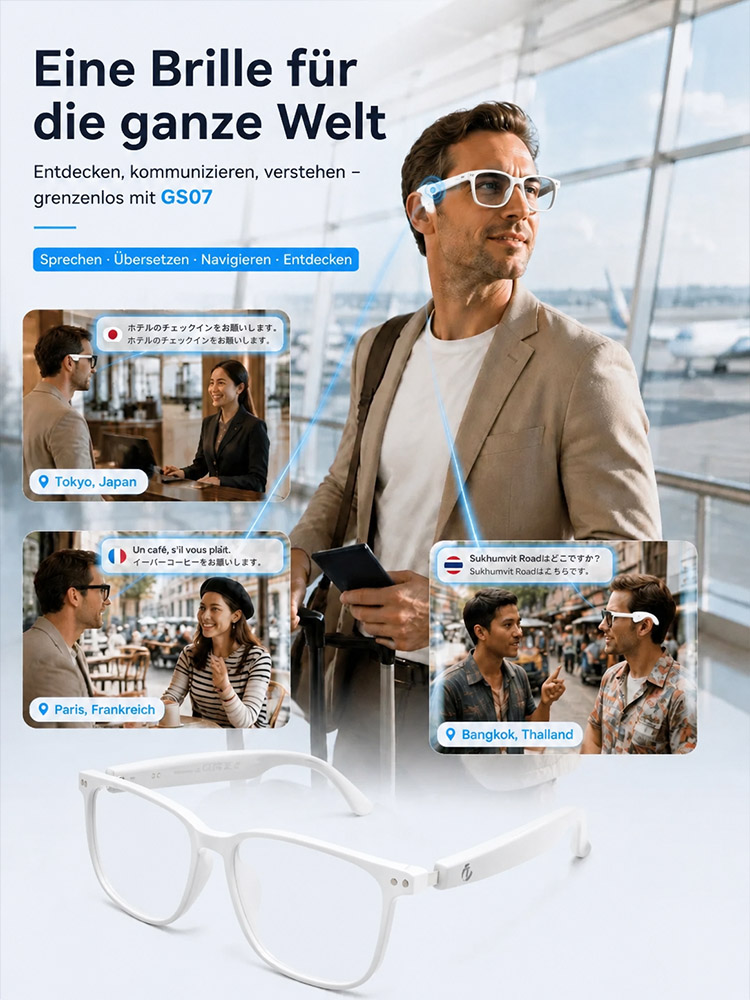 Intelligent anpassbare Farbwechsel-AI-Brille: Echtzeit-KI-Übersetzung, AR-Navigation & 4K-Kamera aus Kohlefaser