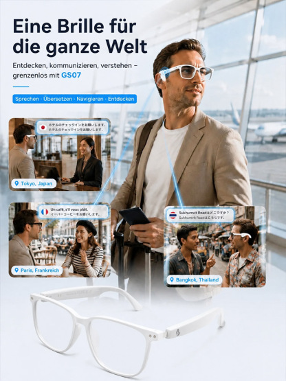 Intelligent anpassbare Farbwechsel-AI-Brille: Echtzeit-KI-Übersetzung, AR-Navigation & 4K-Kamera aus Kohlefaser