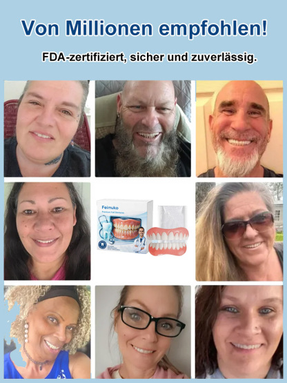 In 1 Min. perfekt sitzend | Ohne Kleber, Zahnarzt oder Termin!【Zahnarzt empfohlen】Anpassungsfähiges Zahnersatz-Set
