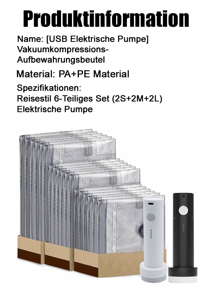 【USB-Elektropumpe】Vakuum-Kompressions-Aufbewahrungsbeutel✨️Schluss mit dem Kleiderschrank-Chaos – Jetzt 3x mehr Platz!🎇