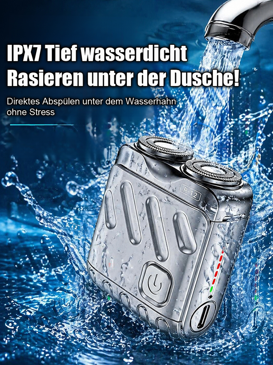 1 Sekunde – perfekt rasiert! Kein Schnitt, keine Verletzung – Perfekt für Bart, Achseln & Intimbereich ✨ Rotierender elektrischer Doppelklingen-Rasierer