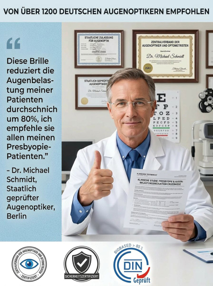 Schluss mit Brillenwechsel! [Für alle Altersgruppen geeignet] Rahmenlose, zoomfähige und farbwechselnde Lesebrille