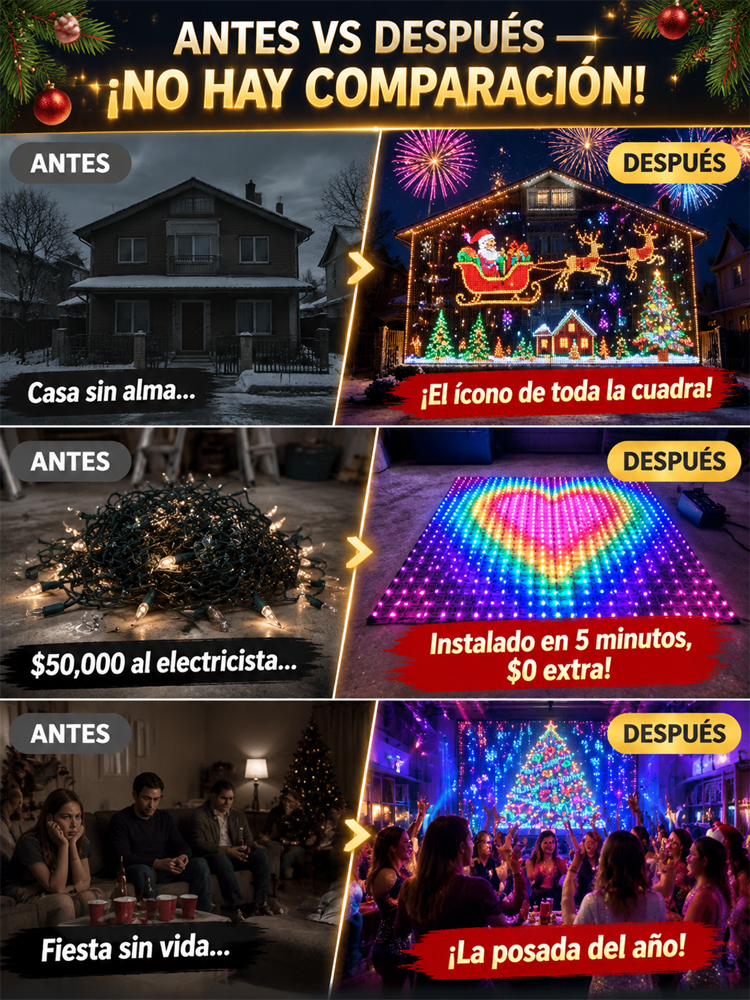 3D Holográfico Multicolor Cadena de Luces Matriciales | +100 Temas Dinámicos y Texto DIY | Instálalo en 1 min
