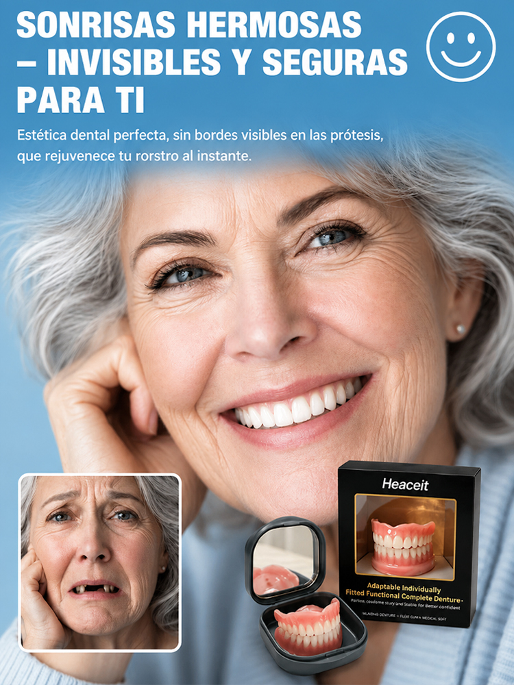 Heaceit - Prótesis dentales termoplásticas revolucionarias. Sin citas, Sin pegamento