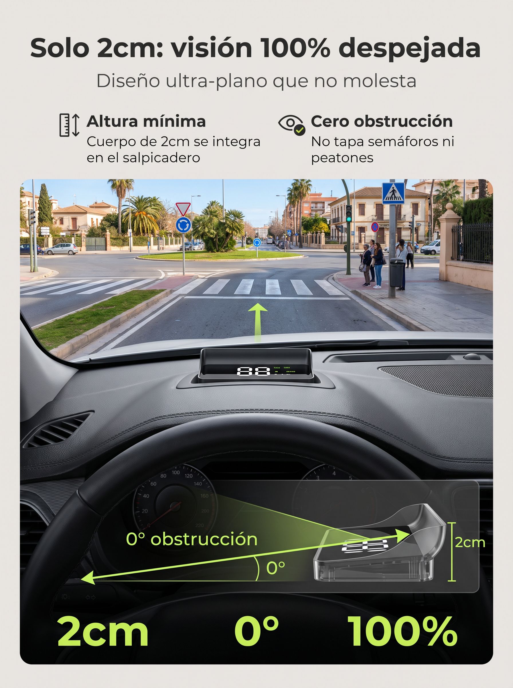 ¡En solo 1 segundo, cualquier auto se convierte en un Navegador con IA!【Copiloto Inteligente HUD】Queda perfecto en cualquier vehículo, ya sea auto, SUV, pickup o camper