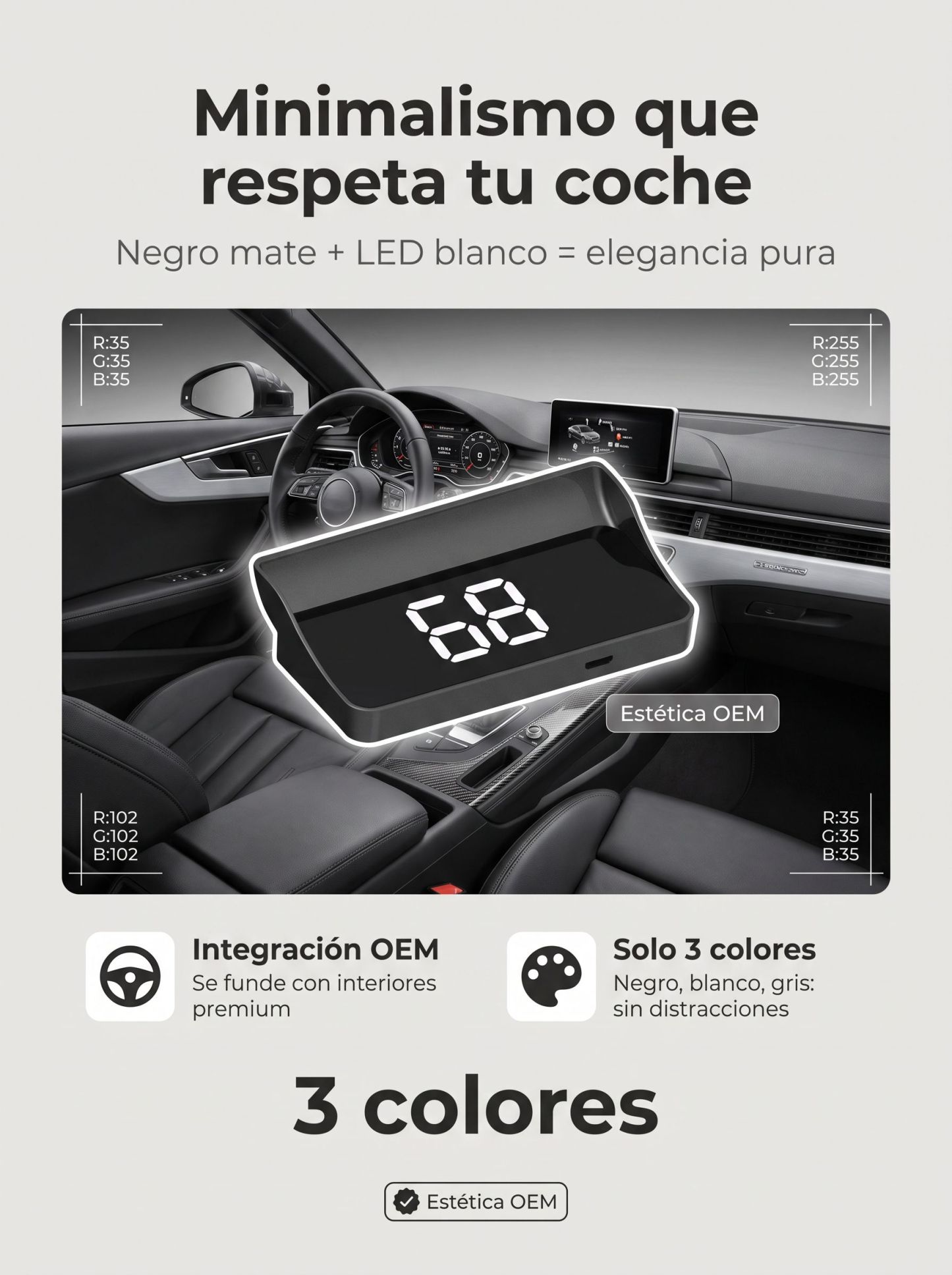 ¡En solo 1 segundo, cualquier auto se convierte en un Navegador con IA!【Copiloto Inteligente HUD】Queda perfecto en cualquier vehículo, ya sea auto, SUV, pickup o camper