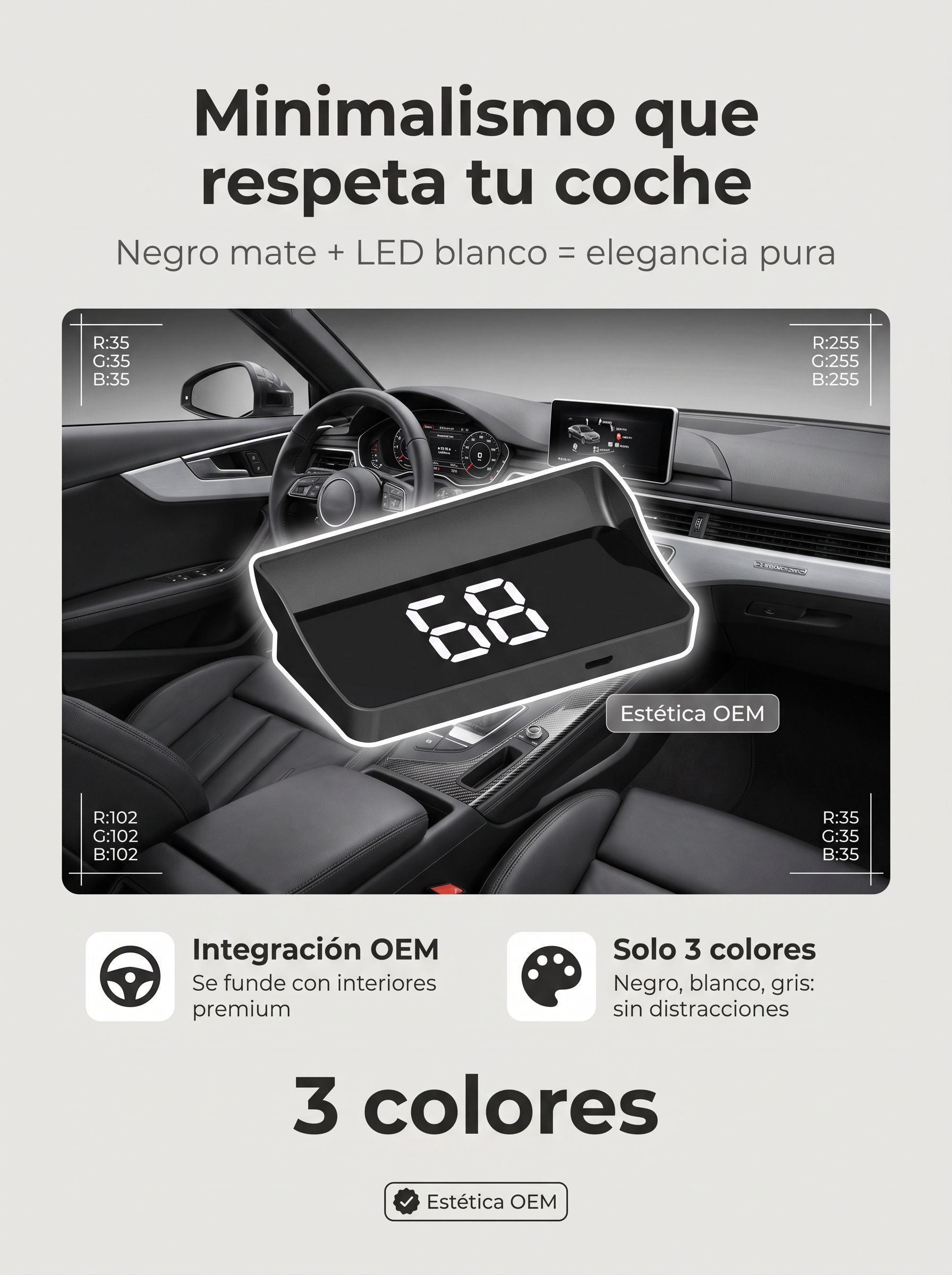 ¡En solo 1 segundo, cualquier auto se convierte en un Navegador con IA!【Copiloto Inteligente HUD】Queda perfecto en cualquier vehículo, ya sea auto, SUV, pickup o camper
