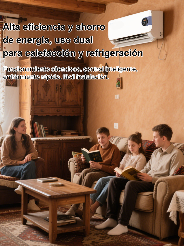 【Sin unidad exterior, instalación libre de perforaciones】Aire acondicionado de pared para uso doméstico, frío y calor