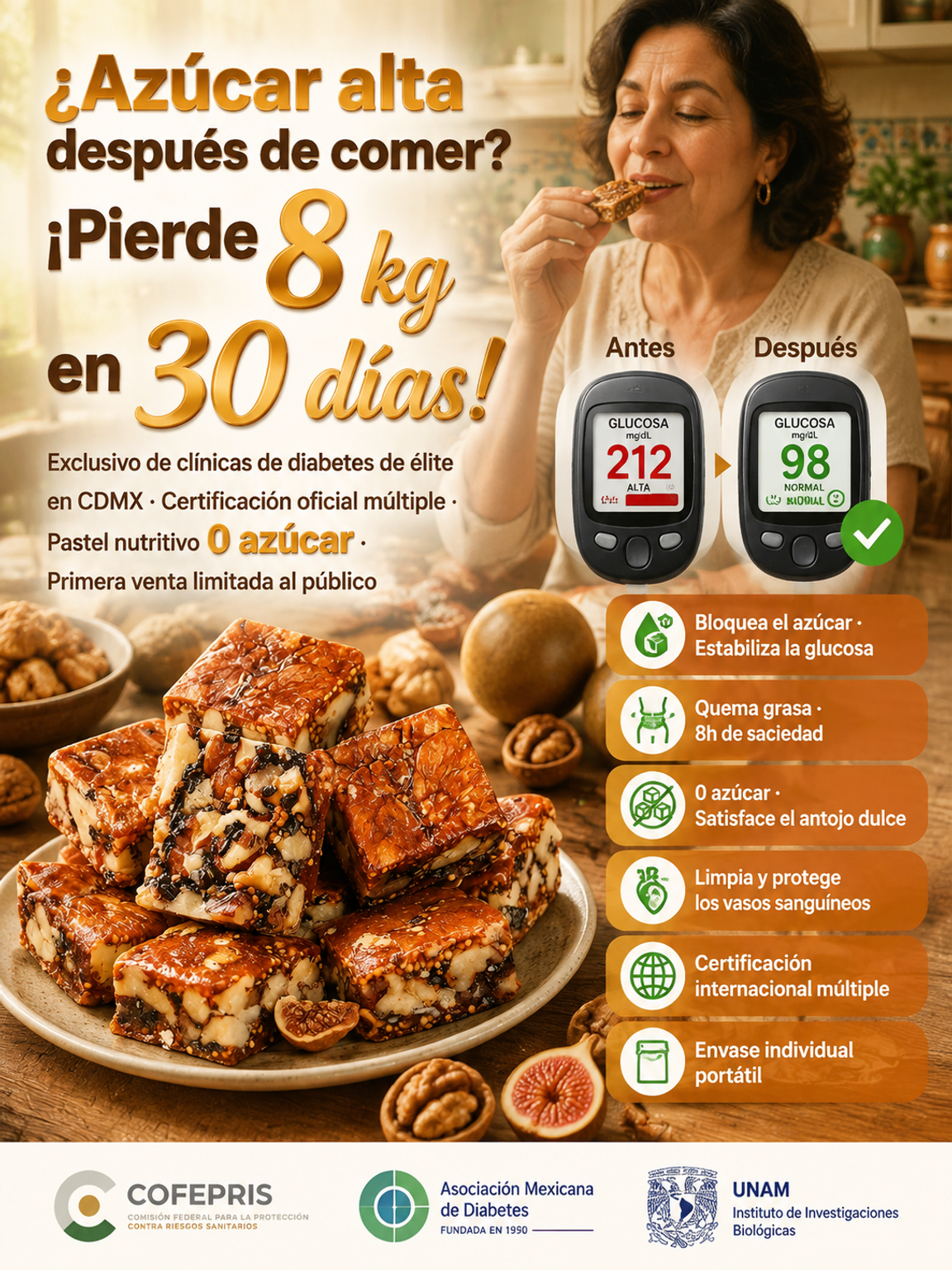Pastel Nutritivo Tres Tesoros: Consigue nuestro "Black Gold" de higo directo de California. 0% Azúcar, 100% Digestión