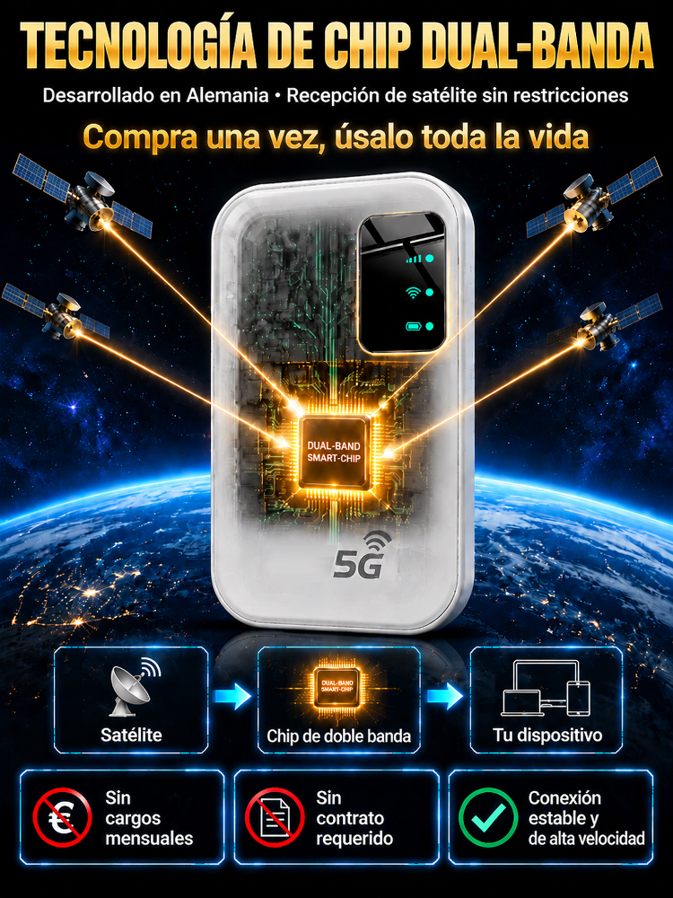 【¡Sin tarjeta SIM y sin configuración!】WiFi portátil de bolsillo — ¡Internet 5G Ilimitado al Instante!