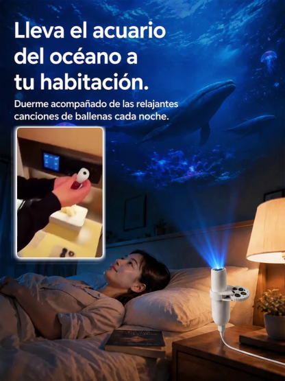 Comauo - Proyector de Océano y Galaxia: Tecnología de proyección 3D de altísima definición. ¡Transforma tu habitación y tu coche en un acuario en solo 1 segundo!