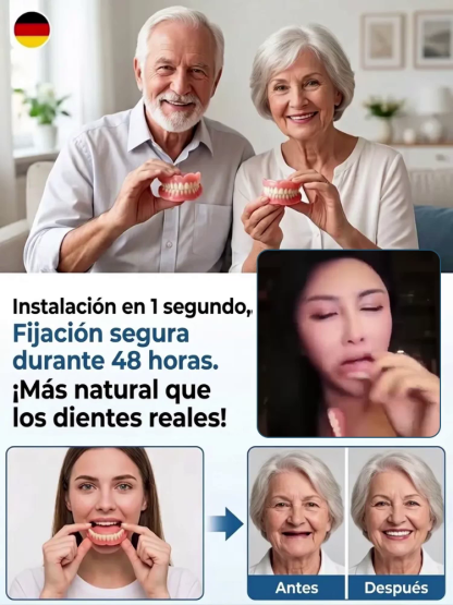 Dentadura en 1 Minuto! Set de dentaduras completas superior e inferior Sonrisa Confiada