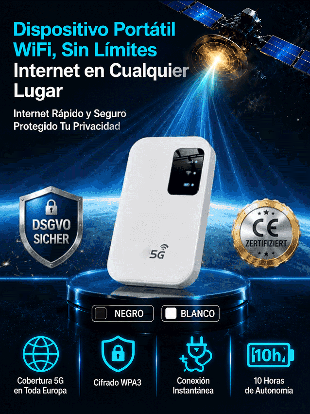 【¡Sin tarjeta SIM y sin configuración!】WiFi portátil de bolsillo — ¡Internet 5G Ilimitado al Instante!
