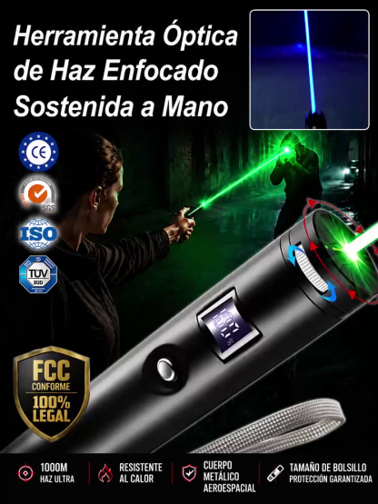 Herramienta óptica manual de haz enfocado 🔥 ¡Derrite latas y prende fuego en 1s! 🚨 Señal SOS con alcance de +1,000m  🛡️ 100% Legal