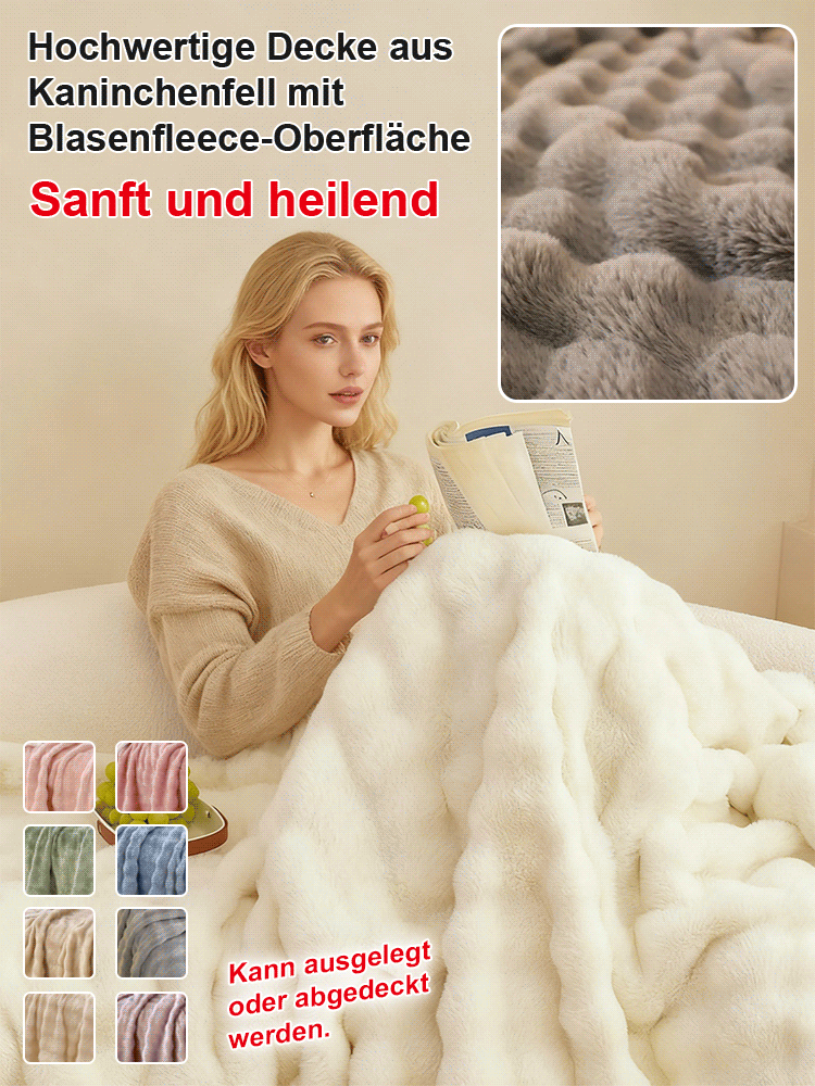 Hochgewicht Blasen Vlies Kaninchenfell Decke