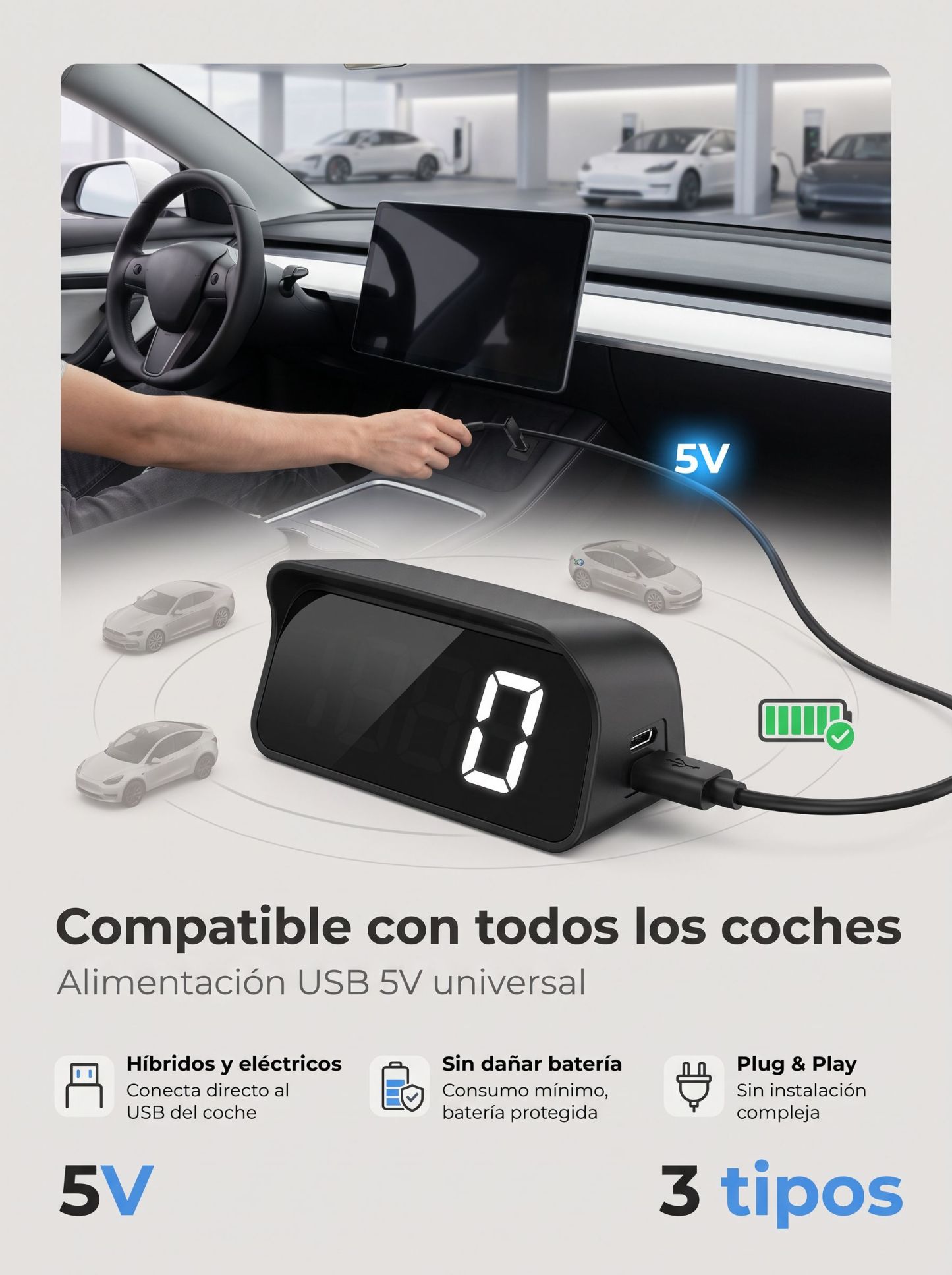 ¡En solo 1 segundo, cualquier auto se convierte en un Navegador con IA!【Copiloto Inteligente HUD】Queda perfecto en cualquier vehículo, ya sea auto, SUV, pickup o camper