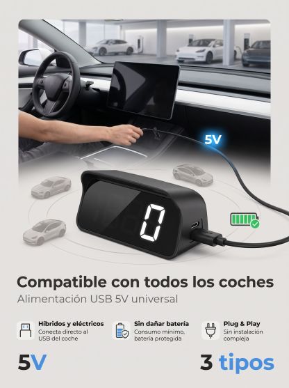 ¡En solo 1 segundo, cualquier auto se convierte en un Navegador con IA!【Copiloto Inteligente HUD】Queda perfecto en cualquier vehículo, ya sea auto, SUV, pickup o camper