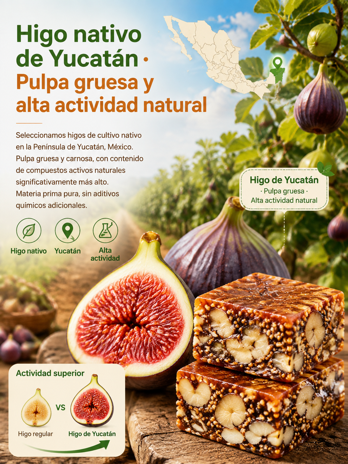 Pastel Nutritivo Tres Tesoros: Consigue nuestro "Black Gold" de higo directo de California. 0% Azúcar, 100% Digestión