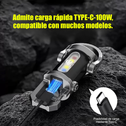 Linterna 3 en 1: ¡SOS de Emergencia + Luz Súper Brillante + Power Bank Portátil!