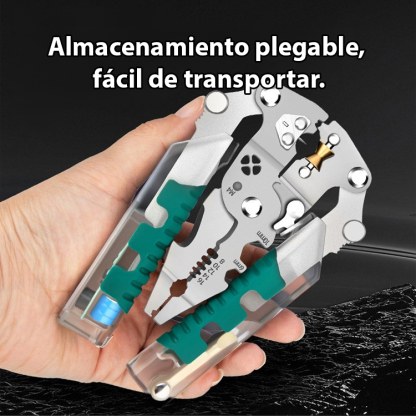 【¡Una sola pieza con ¡14 funciones!】Alicate plegable, probador eléctrico, desarmador y pelacables… ¡todo en uno!