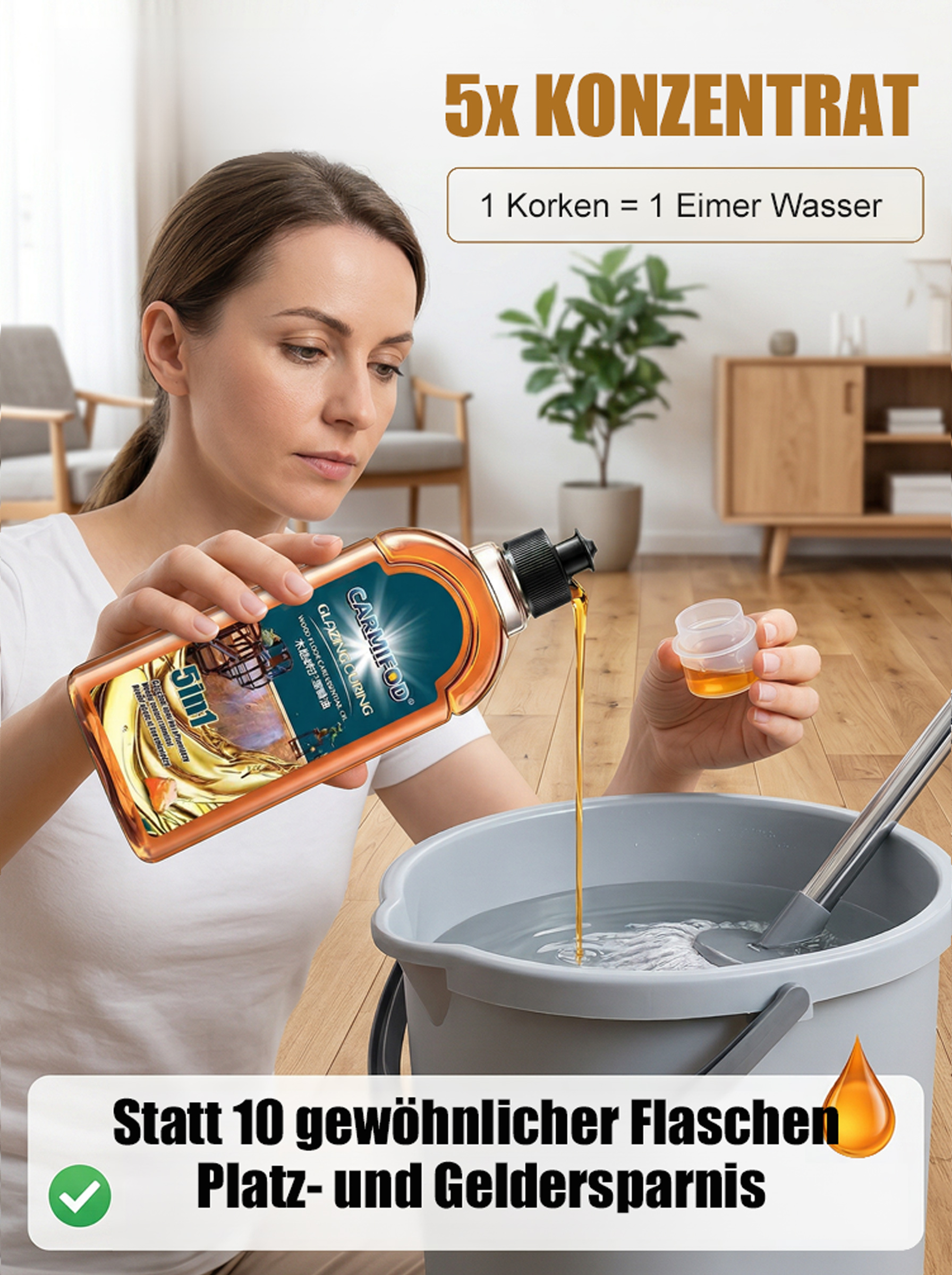 ✨ 3 Sekunden Anwendung – 20 Jahre alter Holzboden wird wie neu!Bodenaufhellungsreiniger für effiziente Reinigung + tiefe Pflege