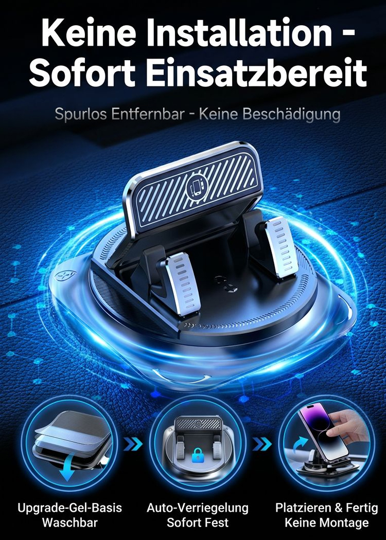 Rutschfeste Handyhalterung fürs Auto – Starker Halt, kein Verrutschen
