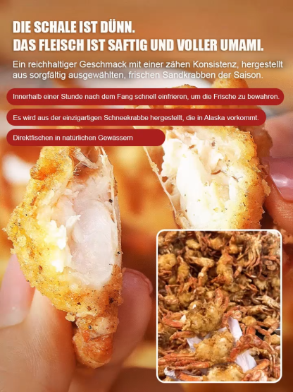 Knusprige Meereskrabben, essfertige kleine Krabben-Niedrigtemperatur-Backverfahren – würzig, knusprig und voller Geschmack!