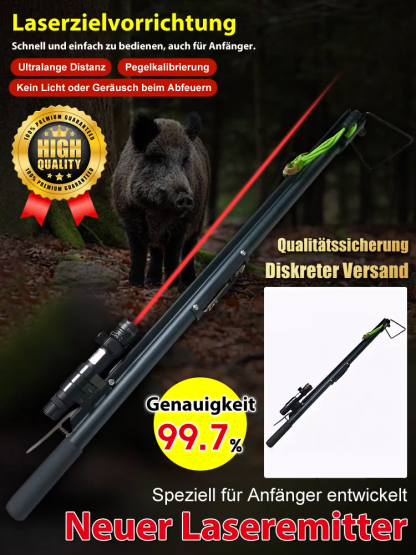  【Keine Lizenz erforderlich】4-fach HD-Zielfernrohr + Laservisier – Selbst Anfänger können Ziele mühelos treffen!