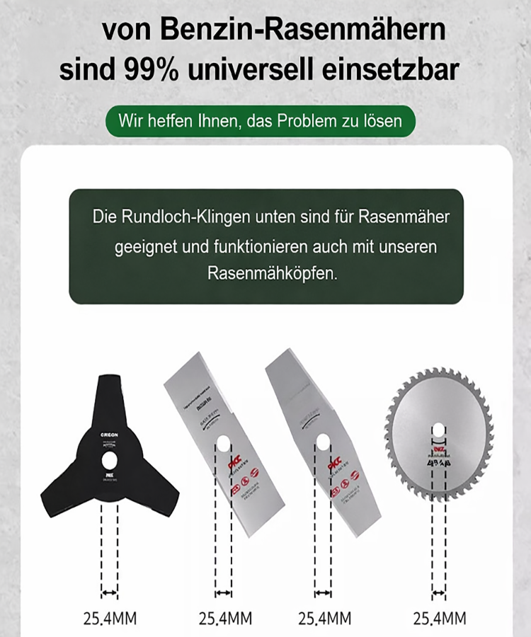 [10 JAHRE OHNE WECHSEL] Verschleißfreies Hochkohlenstoffstahl-Jäterad – Universell passend für alle Motorsensen!