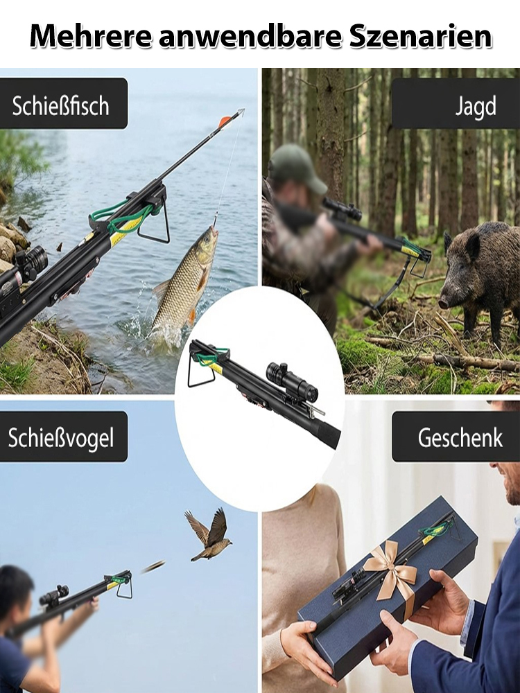  【Keine Lizenz erforderlich】4-fach HD-Zielfernrohr + Laservisier – Selbst Anfänger können Ziele mühelos treffen!