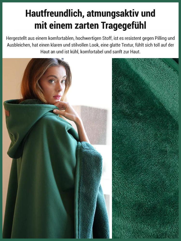 Kapuze mit Knöpfen, lockerer Wollmantel, Unisex.