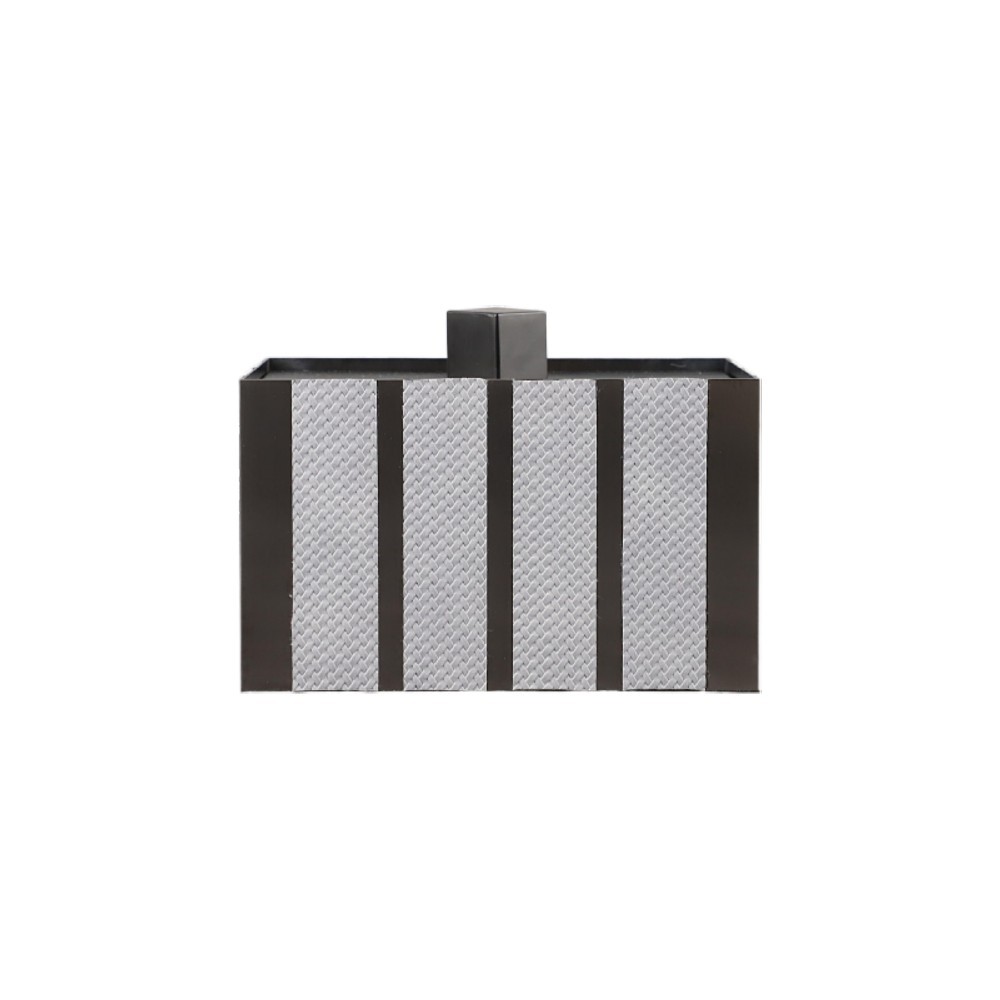 Minimalist metal woven leather jewelry box storage box