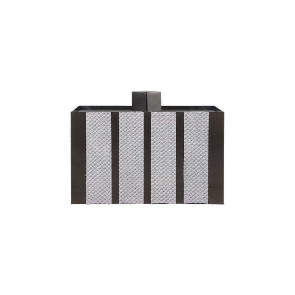 Minimalist metal woven leather jewelry box storage box