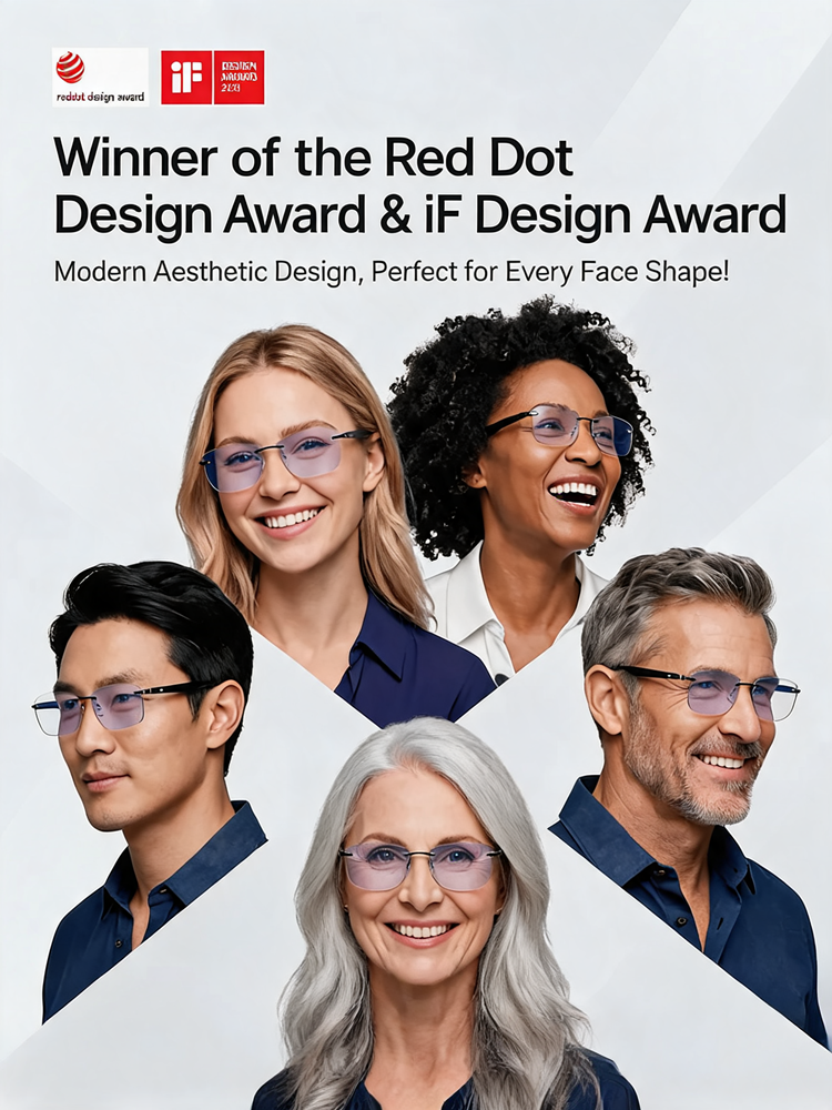 New color-changing zoom titanium alloy reading glasses👓 Smart Autofocus Glasses (Moorfields & Cambridge Tech)