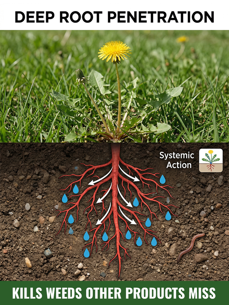 【Powerful Root-Killing Herbicide】✨ Weeds vanished within just one day ✅ Replanting possible after only 3 days 👍 No need to weed all year round